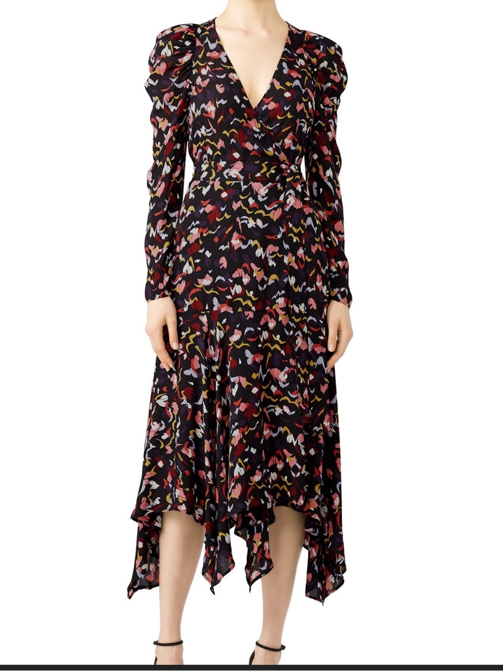 A.L.C. Tianna V-Neck Wrap Dress with Handkerchief Hem 10